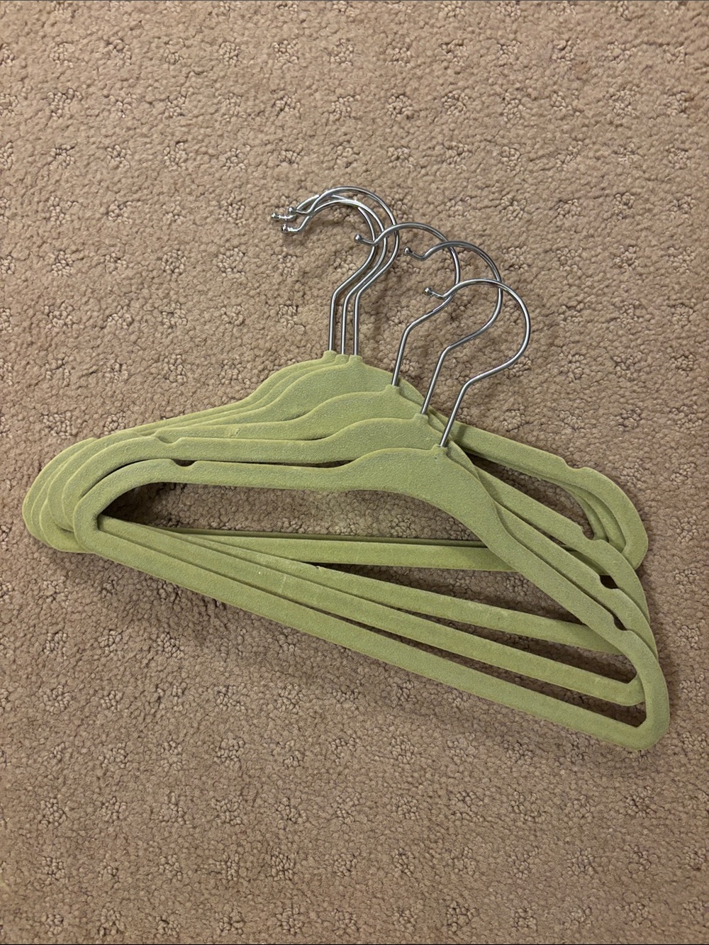 Olive Green Velvet Non-Slip Hanger for Kids